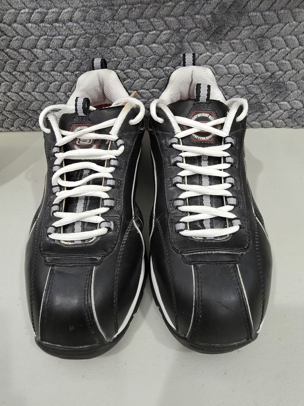 Skechers Men's Black and White Lace-Up Sneakers